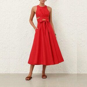 Zimmermann Red  Patience Midi Dress